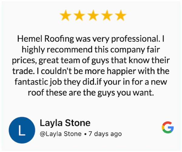 Hemel Roofing was very professional. I highly recommend this company fair prices, great team of guys that know their trade. I couldn't be more happier with the fantastic job they did.if your in for a new roof these are the guys you want.
